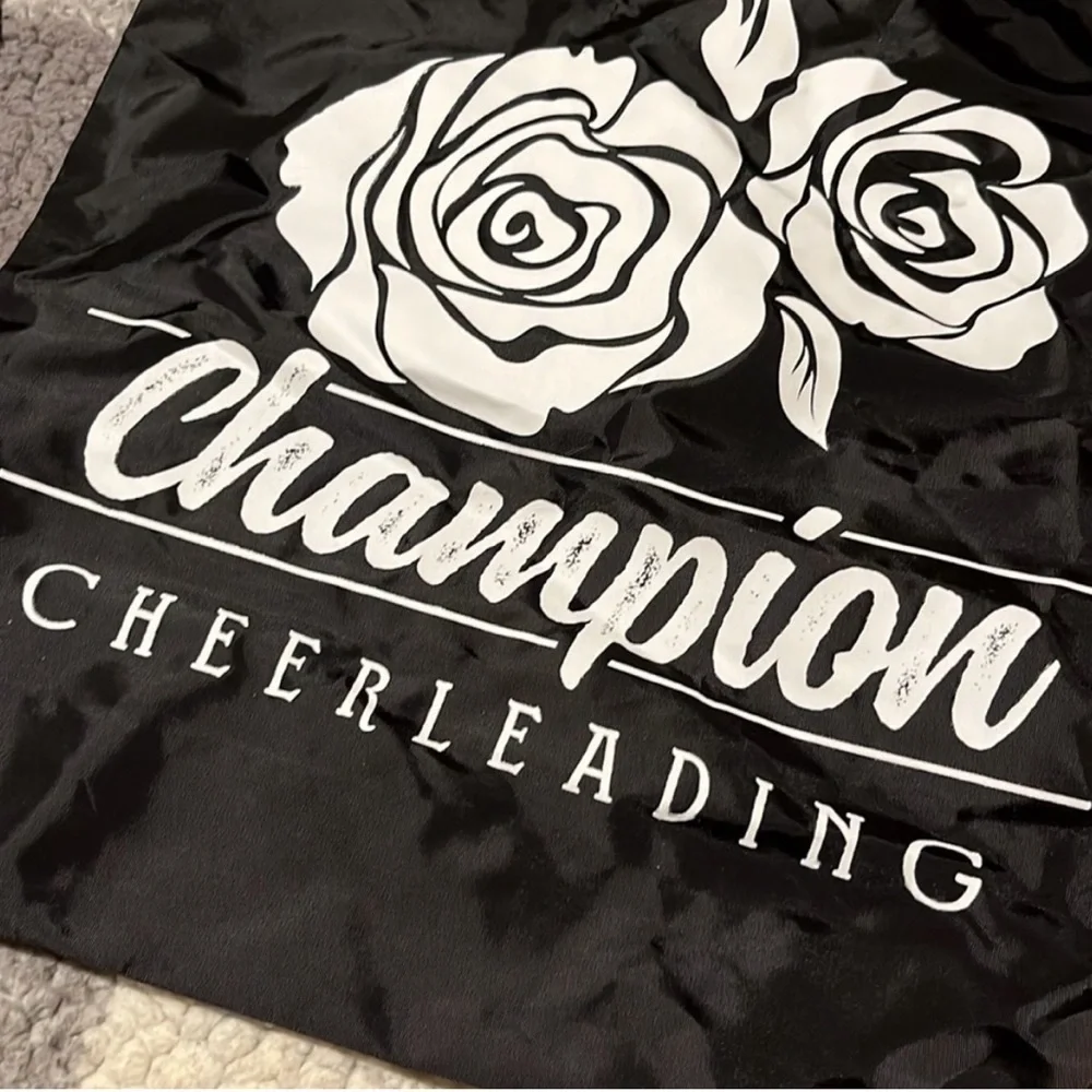 New Champion Cheerleading String Backpack Black Rose Cheer NWOT